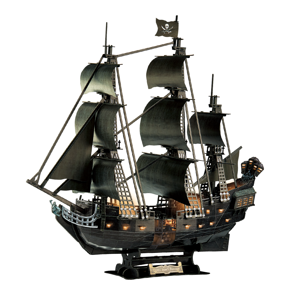 cubicfun-pirates-world-l522h-queen-anne-s-revenge-puzzle-3d-bateau image 2