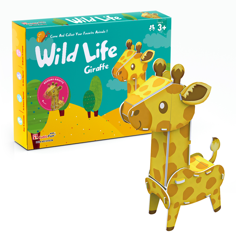 cubicfun-wild-life-k1503h-puzzle-3d-girafe-sans-colle image 1