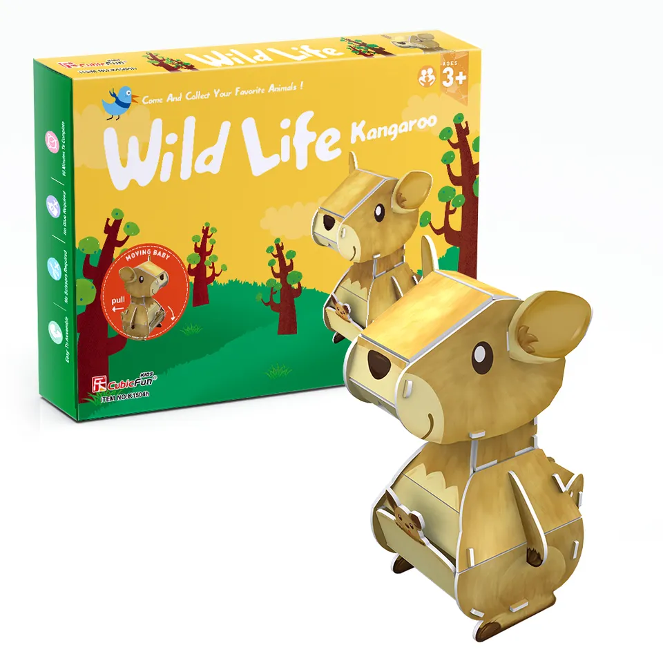 cubicfun-wild-life-k1504h-kangaroo-puzzle-3d-kangourou image 1