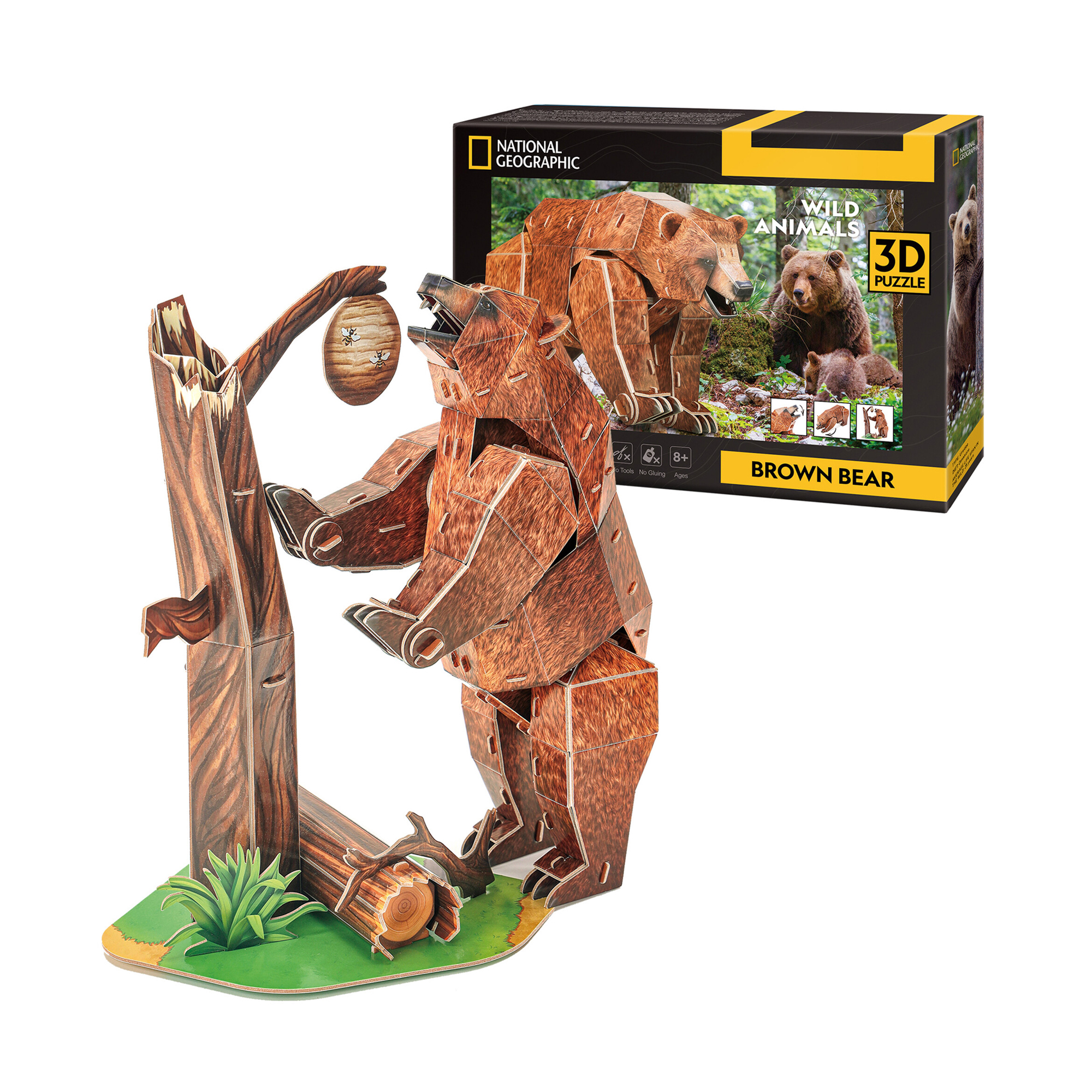 cubicfun-wild-animals-brown-bear-ds1096h-puzzle-3d-ours-brun image 1