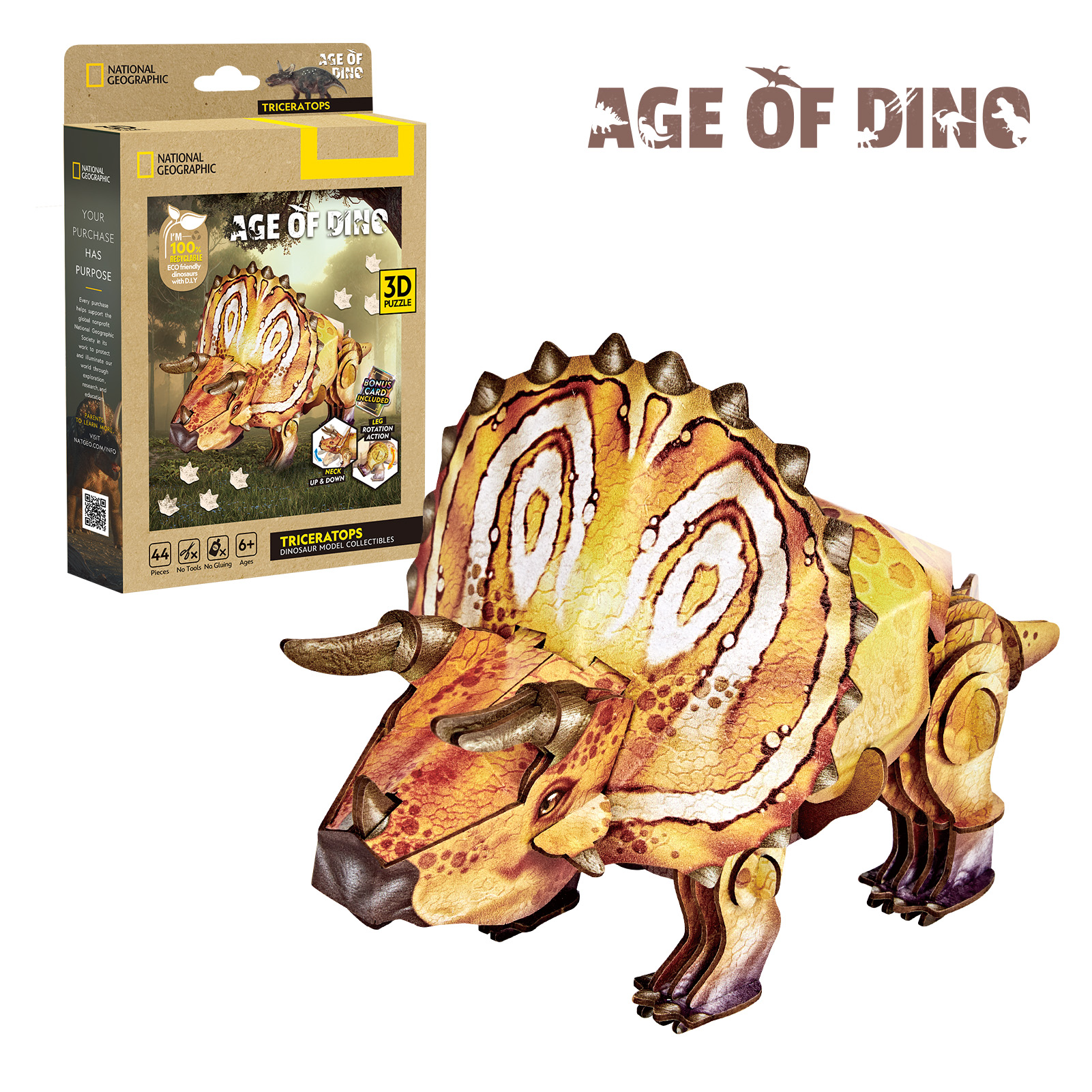 cubicfun-age-of-dino-ds1196h-triceratops-puzzle-3d-dinosaure image 1