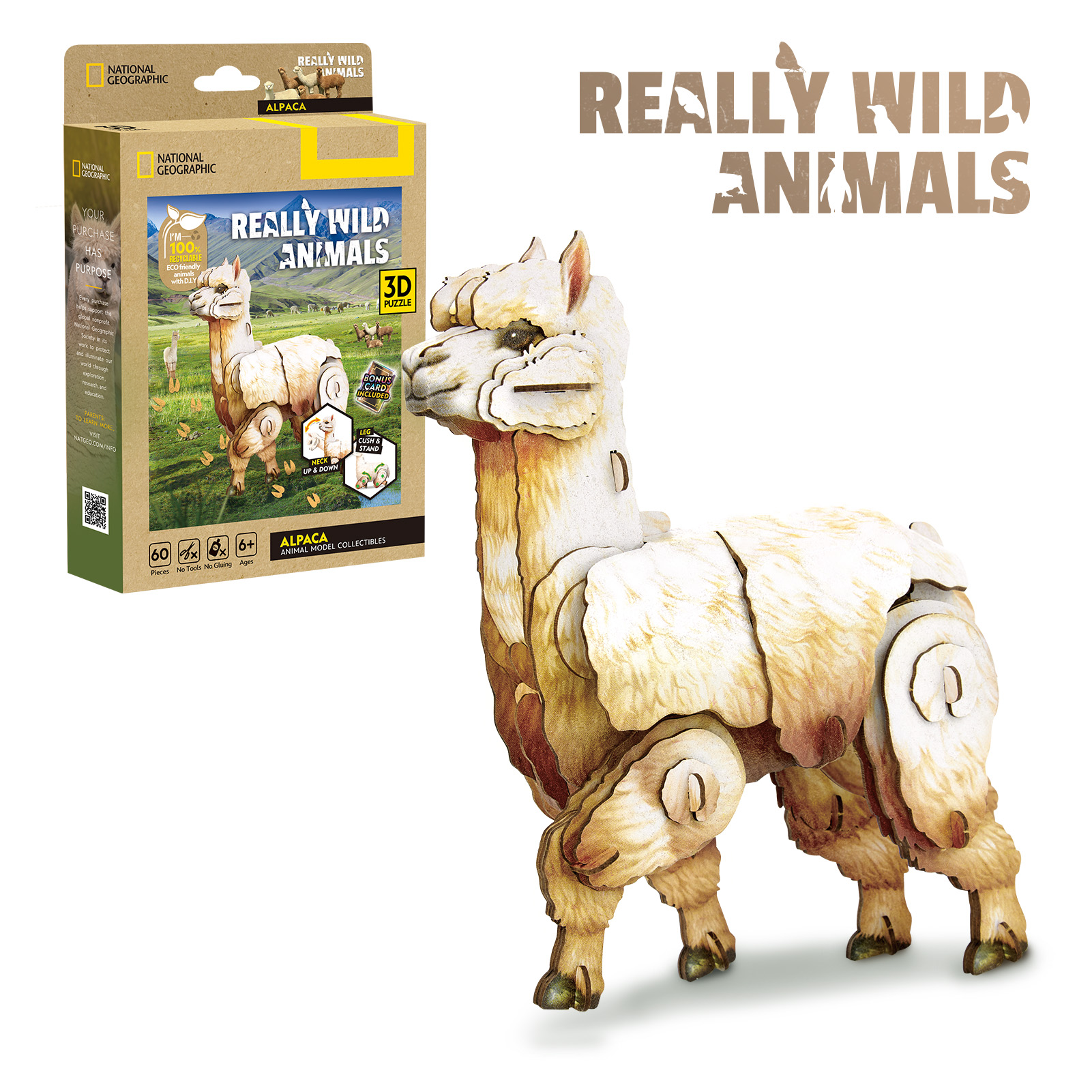cubicfun-really-wild-animals-ds1207h-alpaca-puzzle-3d-alpaga image 1