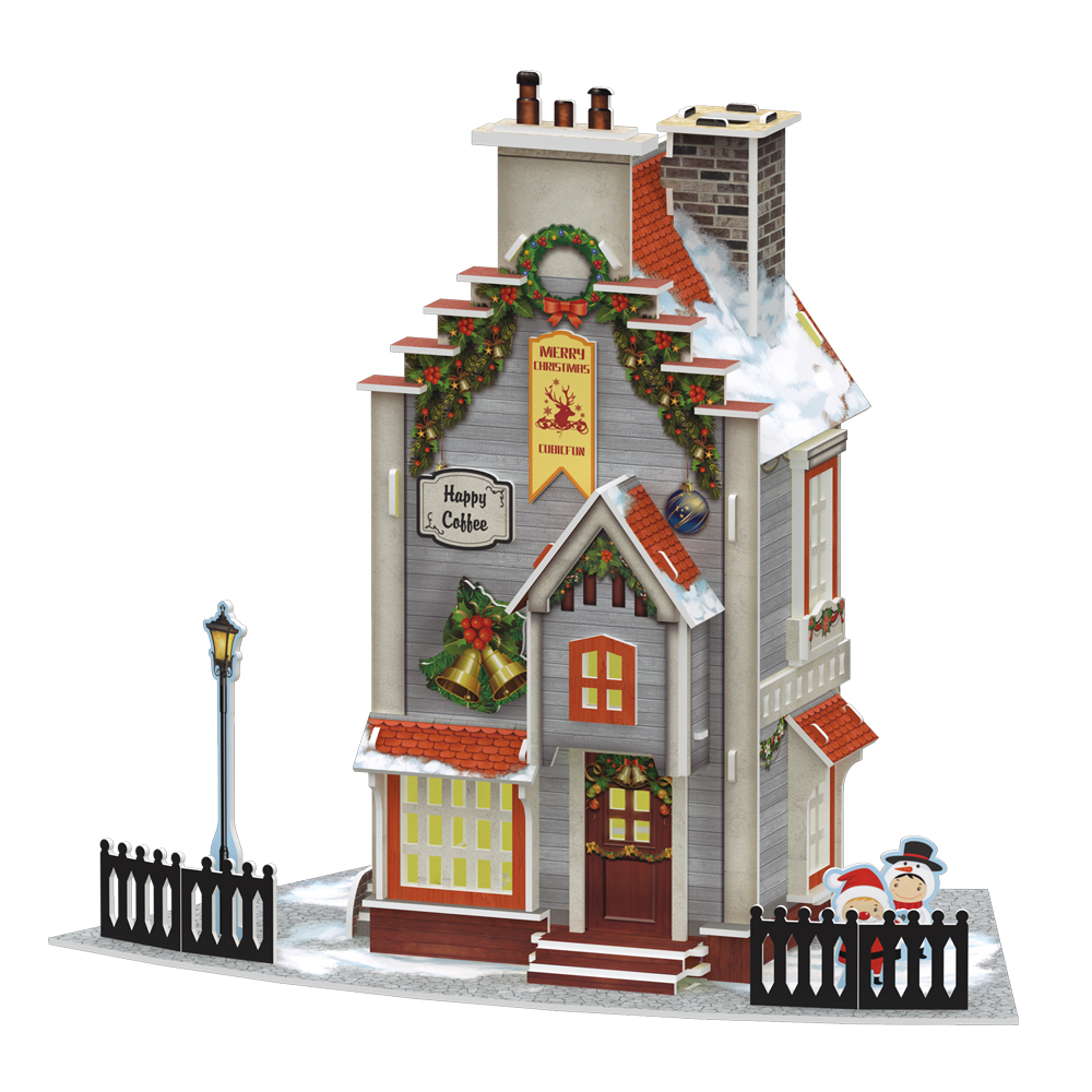 cubicfun-my-christmas-village-p802h-cafe-ventynas-puzzle-3d image 2
