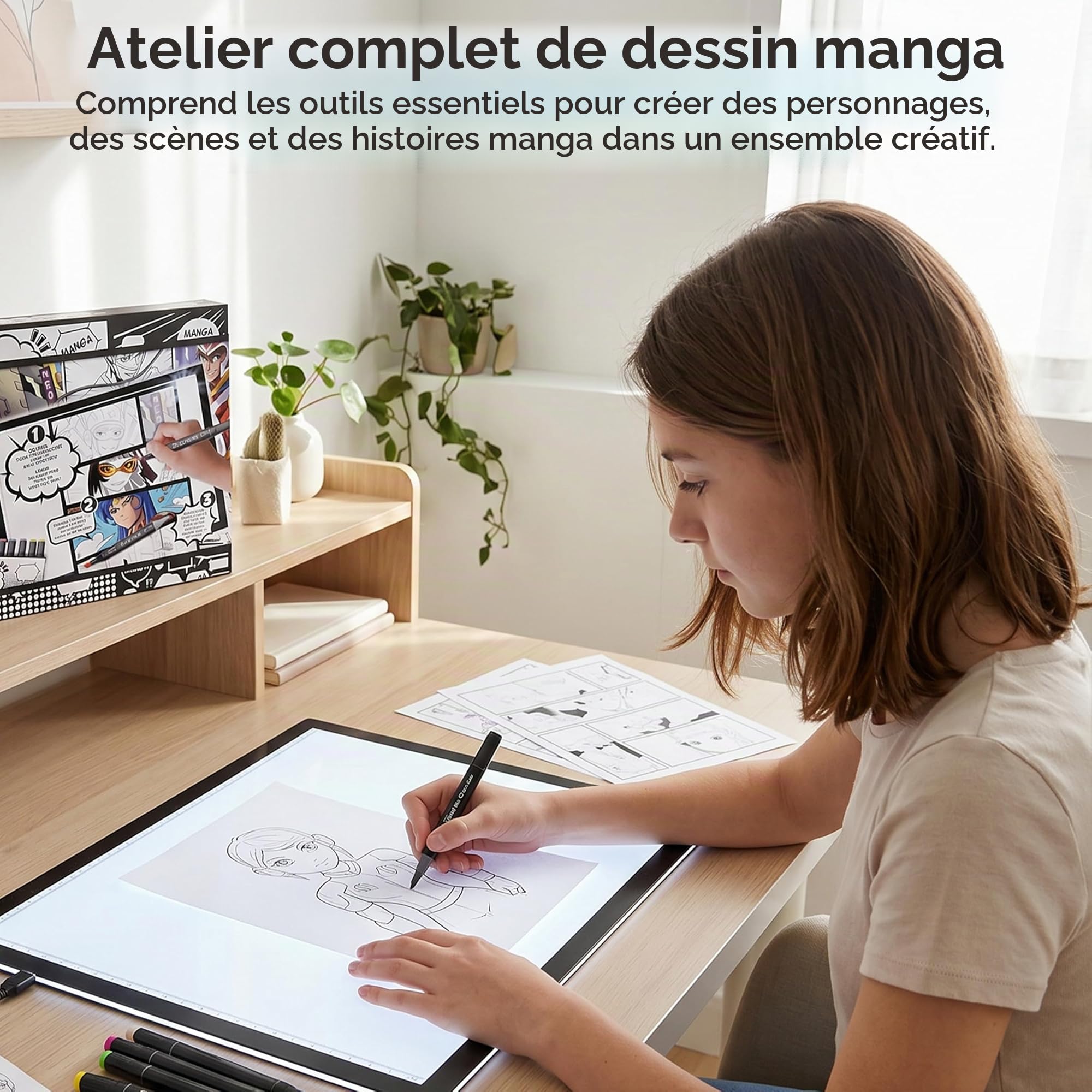 au-sycomore-artissimo-tablette-lumineuse-manga-xxl-kit-dessin-10-ans image 6