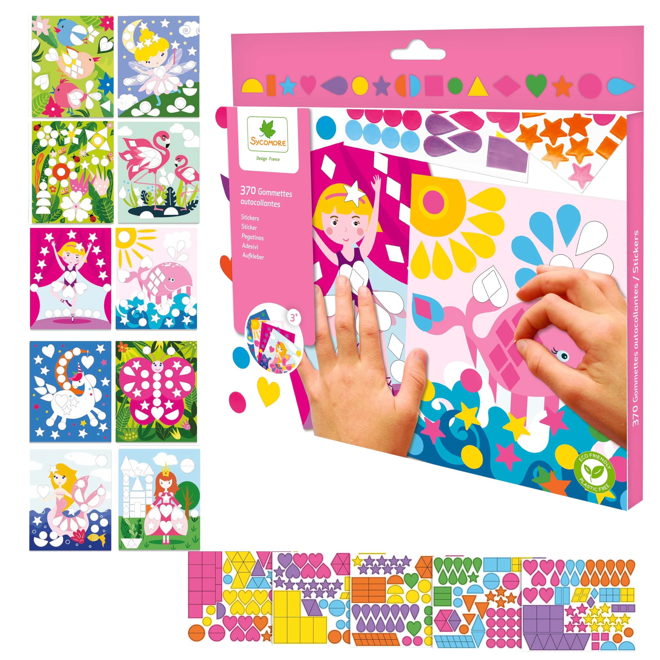 au-sycomore-artissimo-kit-gommettes-fille-10-tableaux-d-s-3-ans image 1