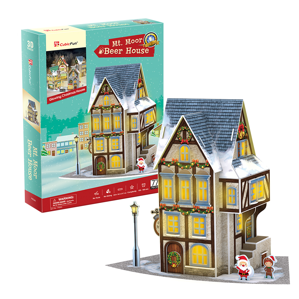 cubicfun-my-christmas-village-p804h-mt-moor-beer-house-puzzle-3d image 1