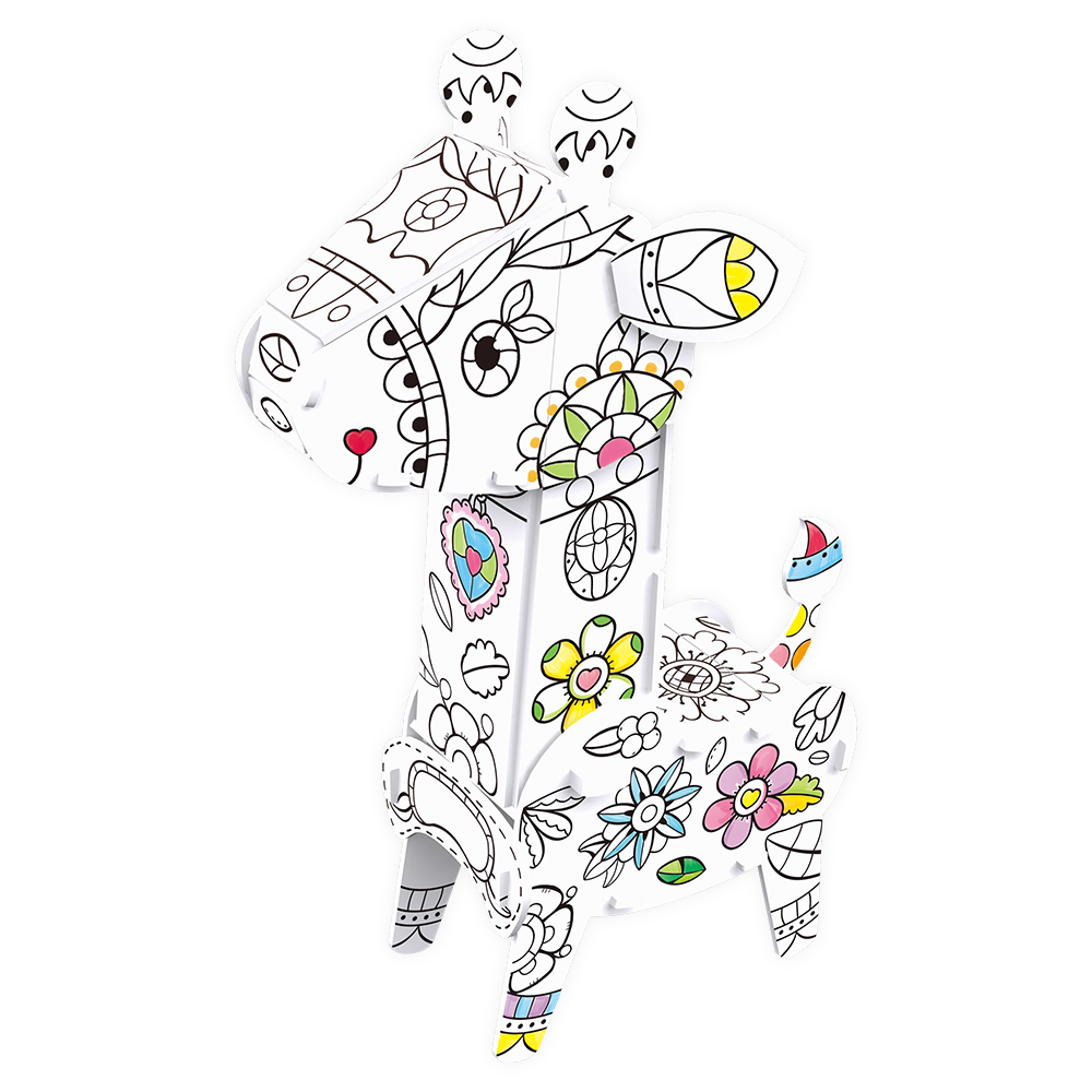 cubicfun-coloring-p696h-girafe-puzzle-3d-colorier image 2