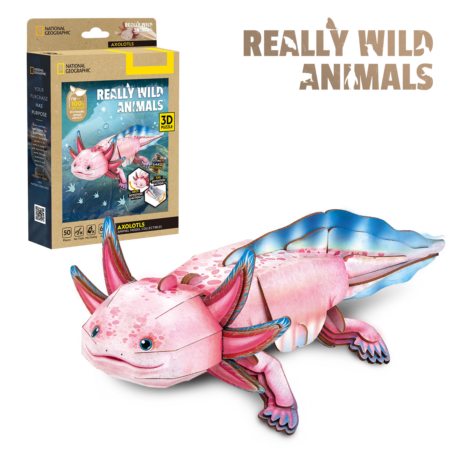 cubicfun-really-wild-ds1185h-puzzle-3d-axolotl image 1