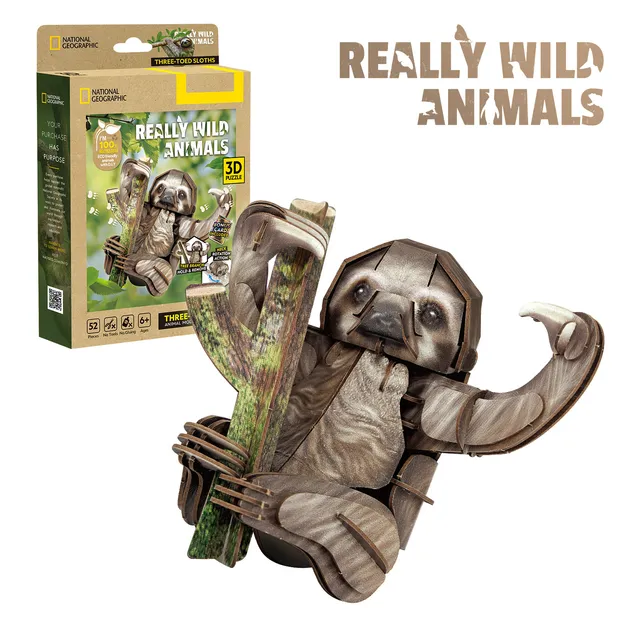cubicfun-really-wild-ds1175h-puzzle-3d-paresseux image 1