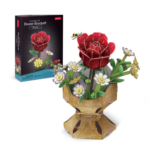 cubicfun-botanical-collection-w3301h-rose-puzzle-3d-fleur image 1