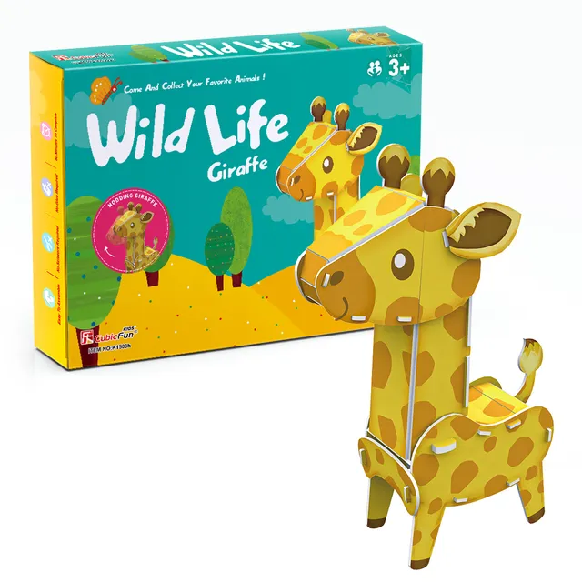 cubicfun-wild-life-k1503h-puzzle-3d-girafe-sans-colle image 1