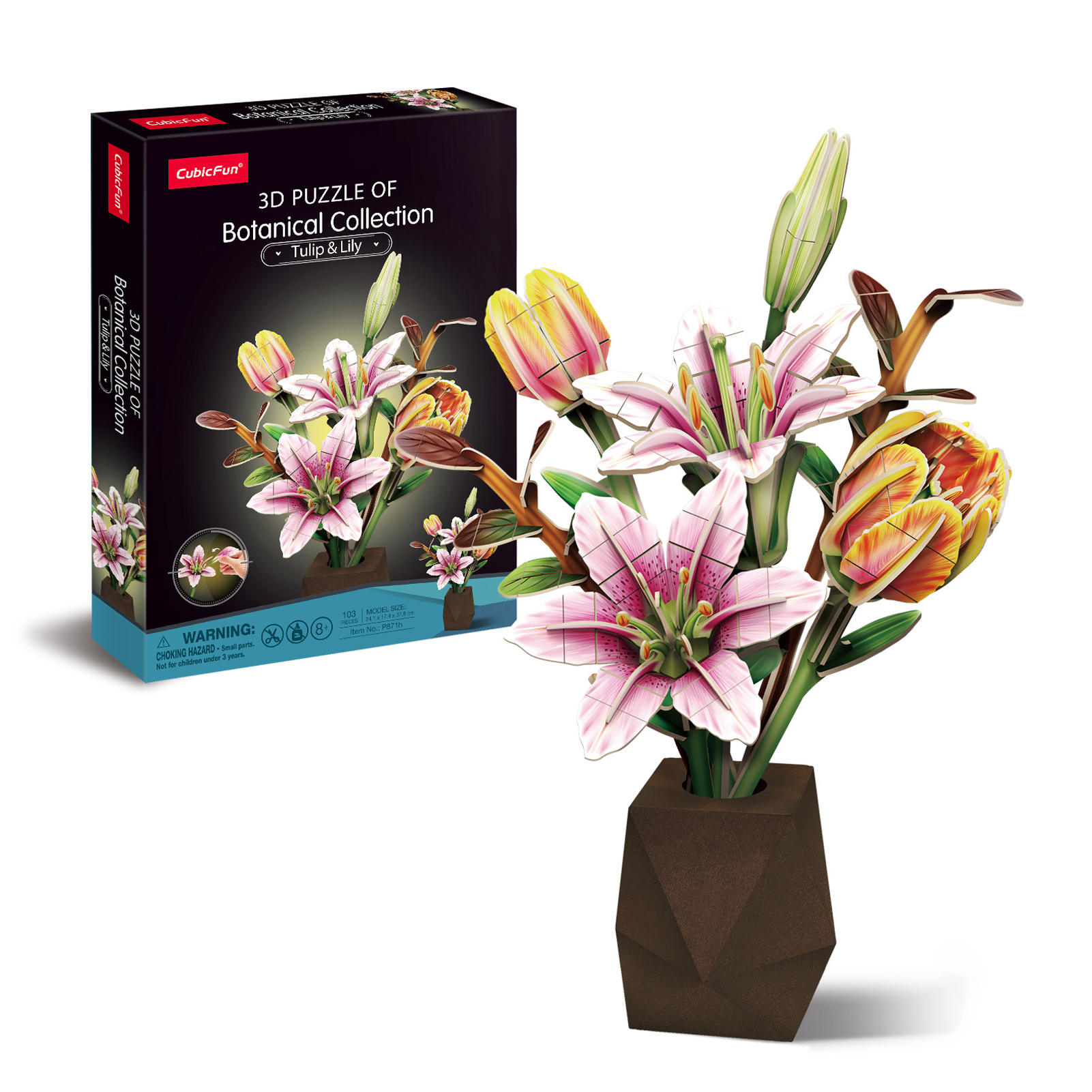 cubicfun-botanical-collection-p871h-puzzle-3d-tulipe-lys image 1