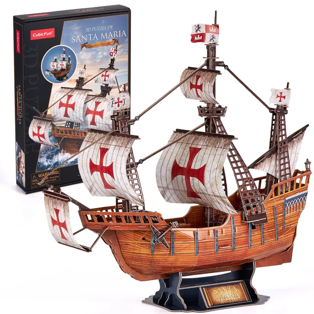 cubicfun-t4038h-puzzle-3d-bateau-santa-maria-204-pi-ces image 1