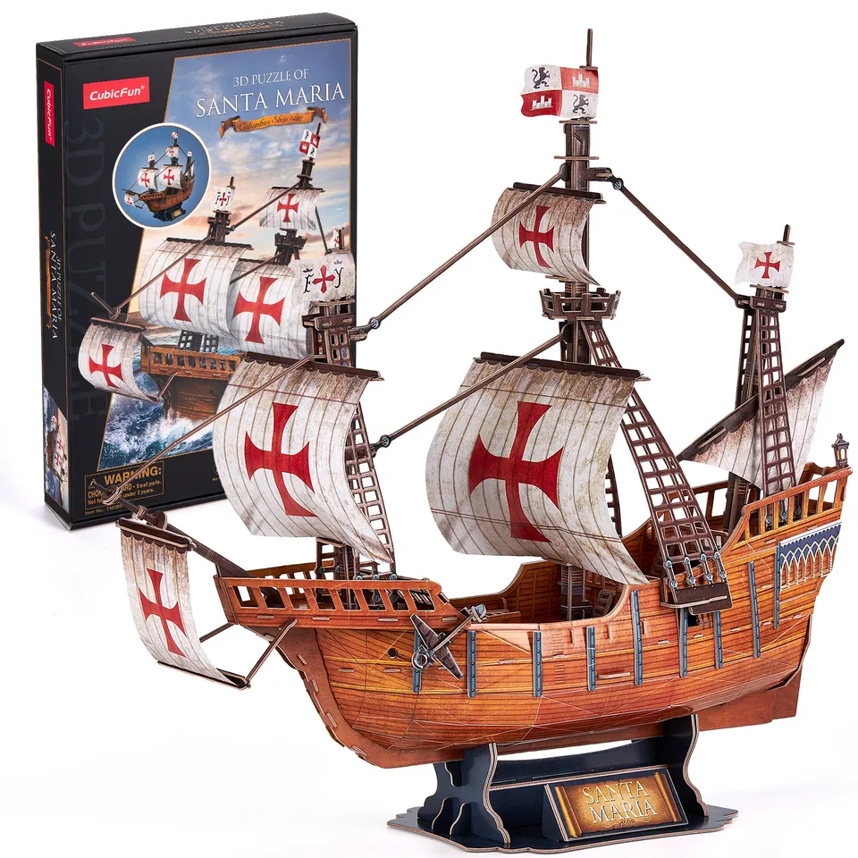 cubicfun-t4038h-puzzle-3d-bateau-santa-maria-204-pi-ces image 1
