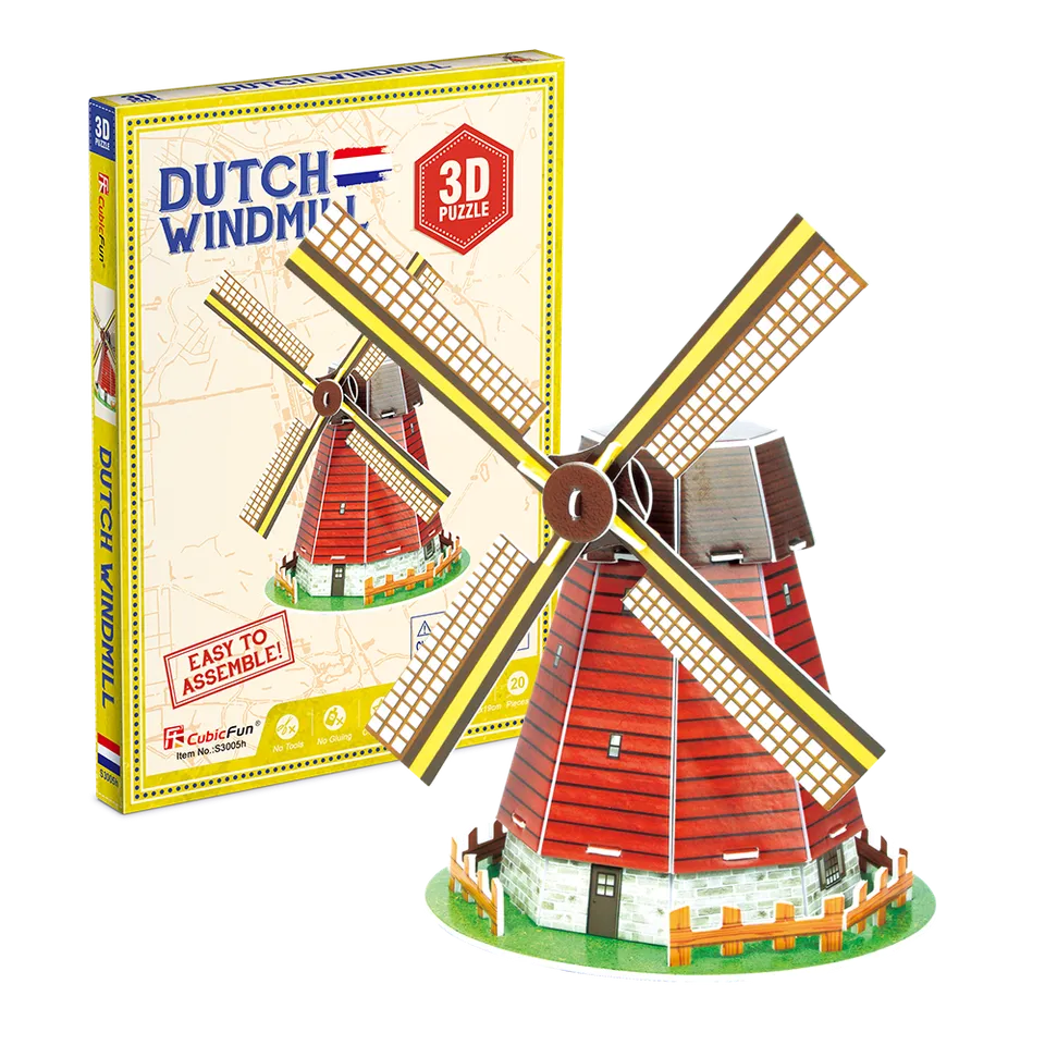 cubicfun-entry-s3005h-dutch-windmill-puzzle-3d-moulin image 1