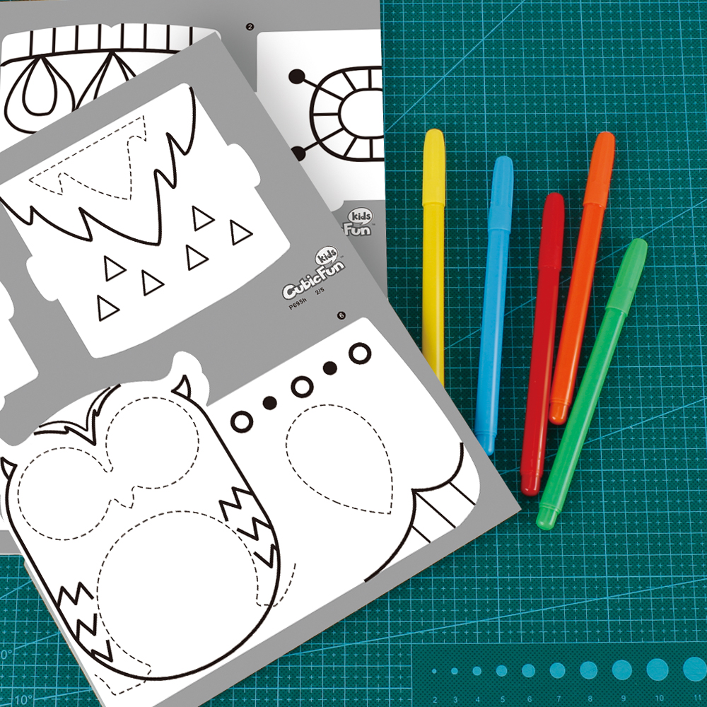cubicfun-coloring-p695h-hibou-girafe-puzzle-3d-colorier image 3
