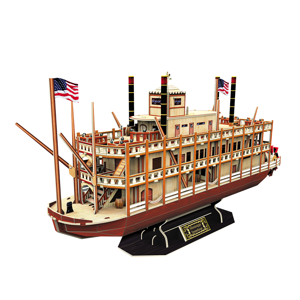 cubicfun-ships-t4026h-mississippi-steamboat-puzzle-3d-bateau image 2