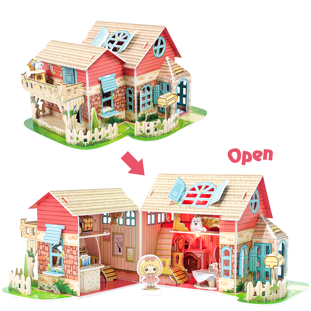 cubicfun-dollhouse-p615h-sweet-villa-puzzle-3d-maison image 3