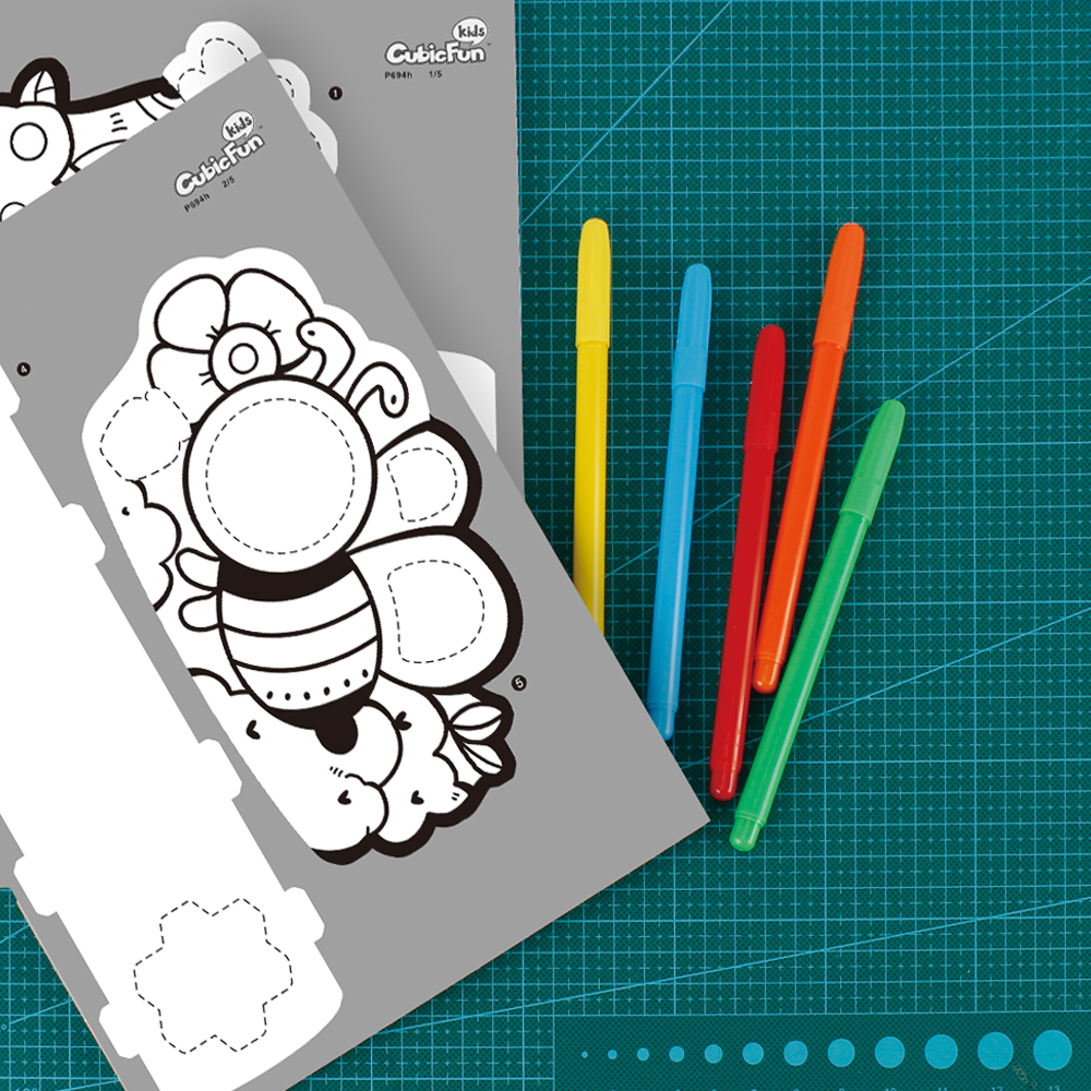 cubicfun-coloring-3d-puzzle-p694h-puzzle-3d-abeille-et-escargot image 3