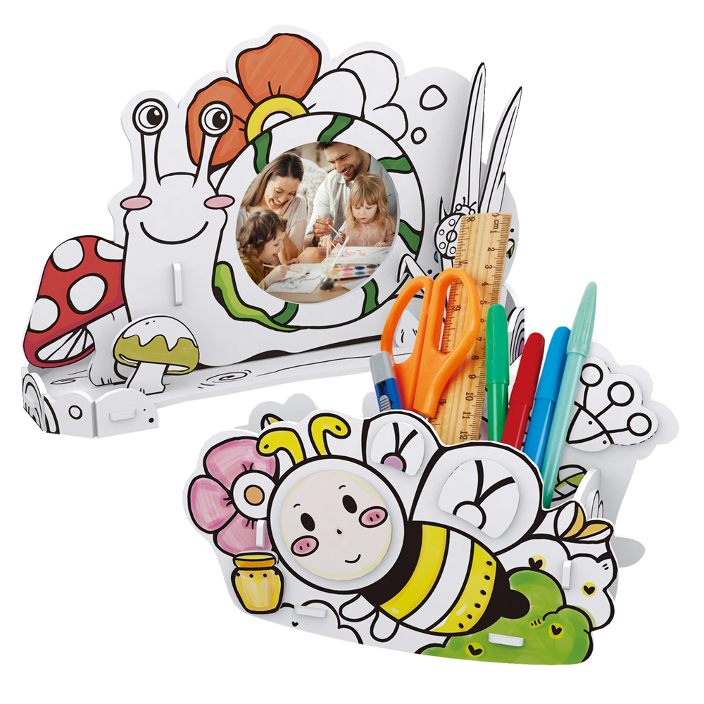 cubicfun-coloring-3d-puzzle-p694h-puzzle-3d-abeille-et-escargot image 2