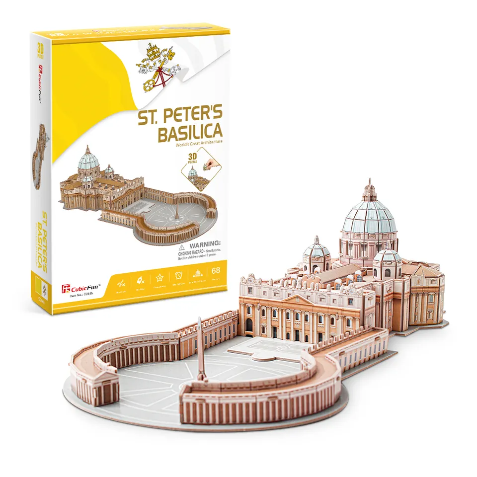 cubicfun-c244h-st-peter-s-basilica-puzzle-3d-basilique-sans-colle image 1