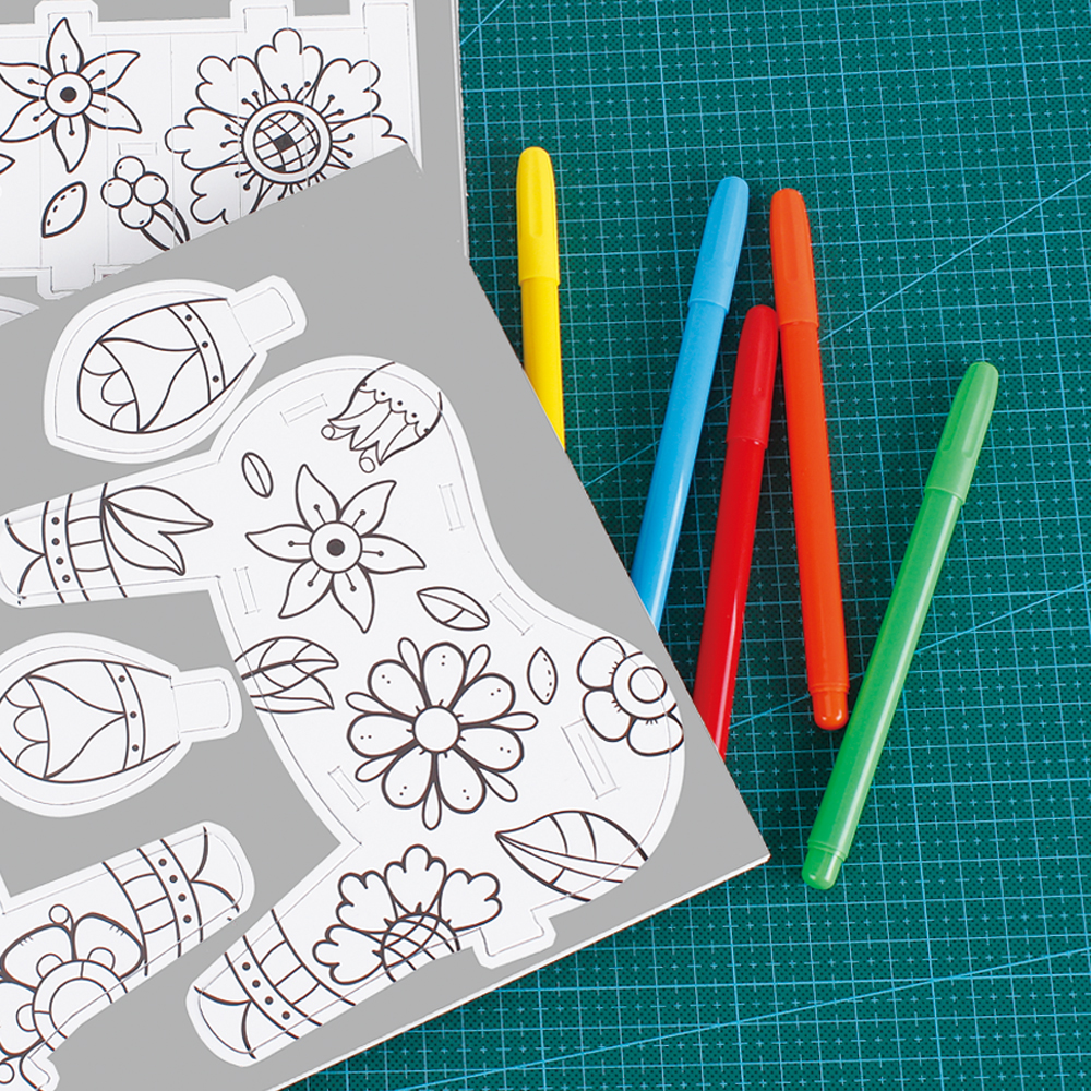 cubicfun-coloring-p696h-girafe-puzzle-3d-colorier image 3