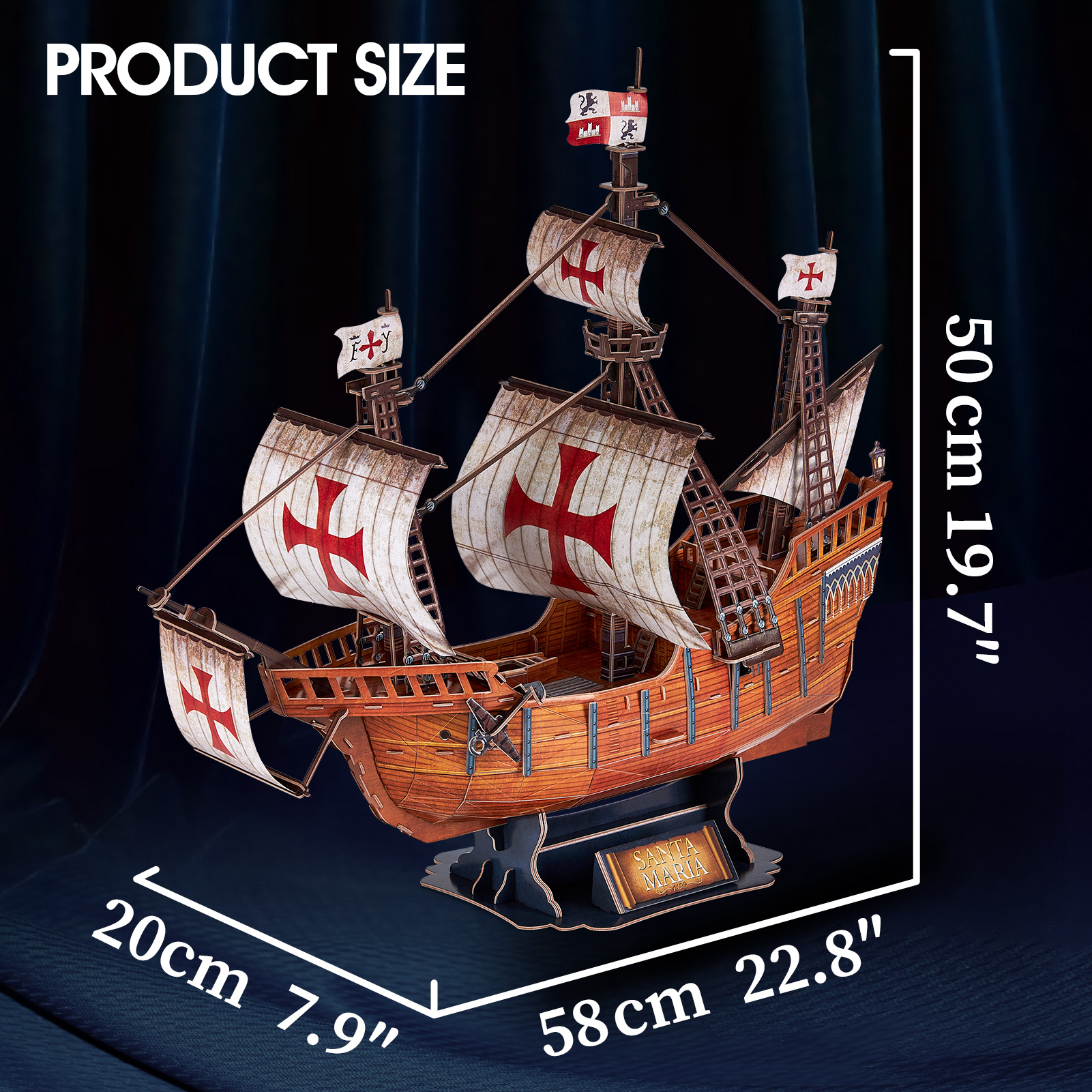 cubicfun-t4038h-puzzle-3d-bateau-santa-maria-204-pi-ces image 6