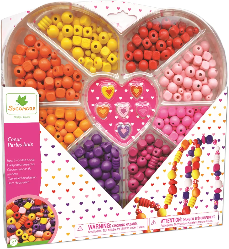 au-sycomore-les-perles-coffret-perles-bois-c-ur-multicolores-3-ans image 1