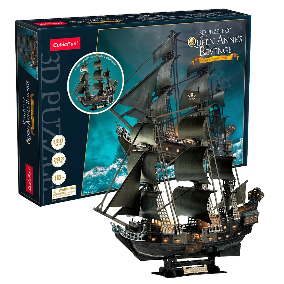 cubicfun-pirates-world-l522h-queen-anne-s-revenge-puzzle-3d-bateau image 1