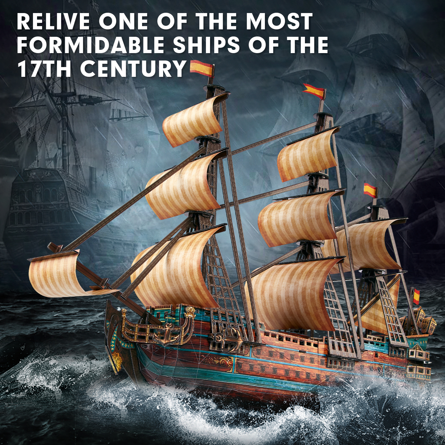 cubicfun-ships-vessels-t4017h-san-felipe-puzzle-3d-248-pi-ces image 2
