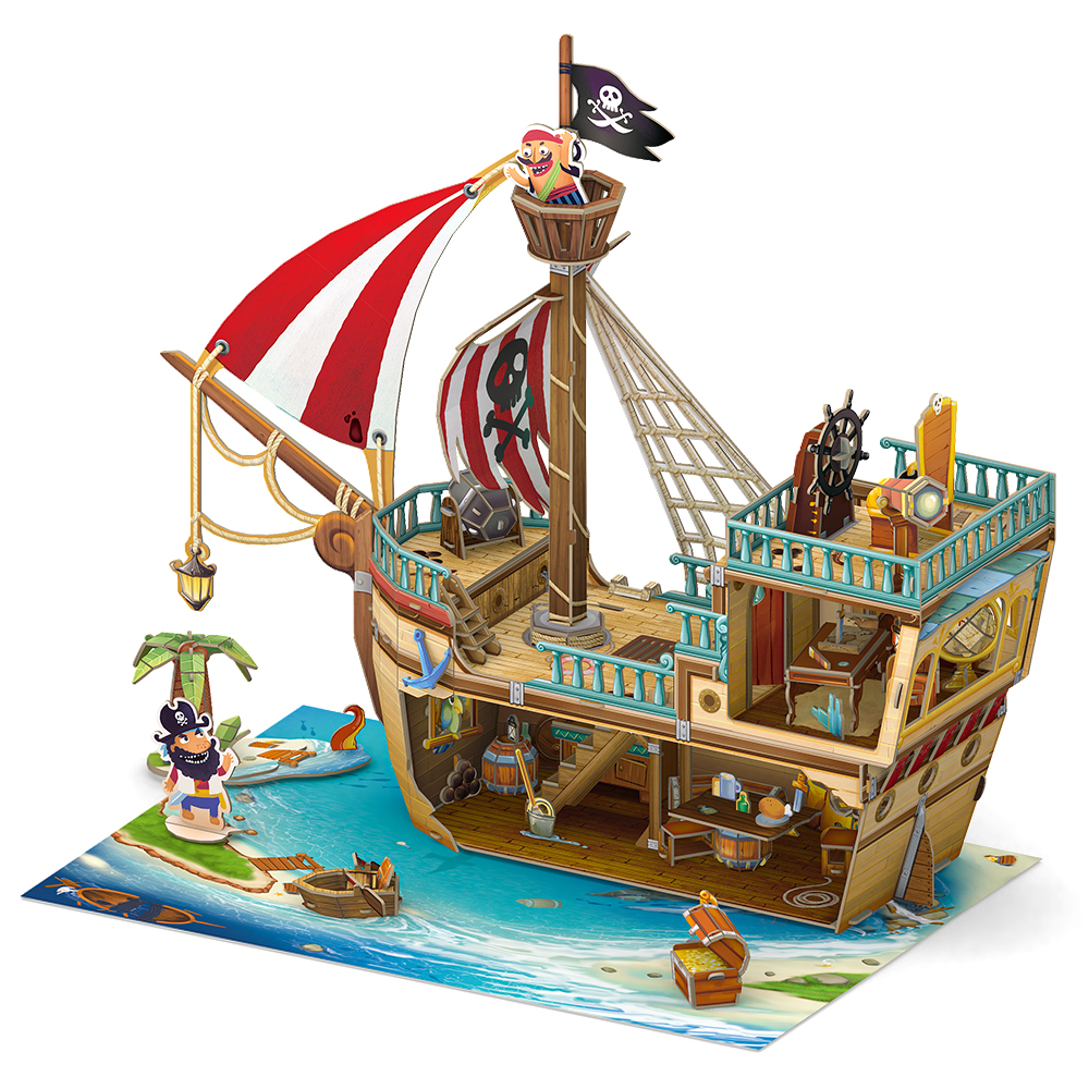 cubicfun-pirates-world-p832h-pirate-treasure-ship-puzzle-3d-bateau image 2