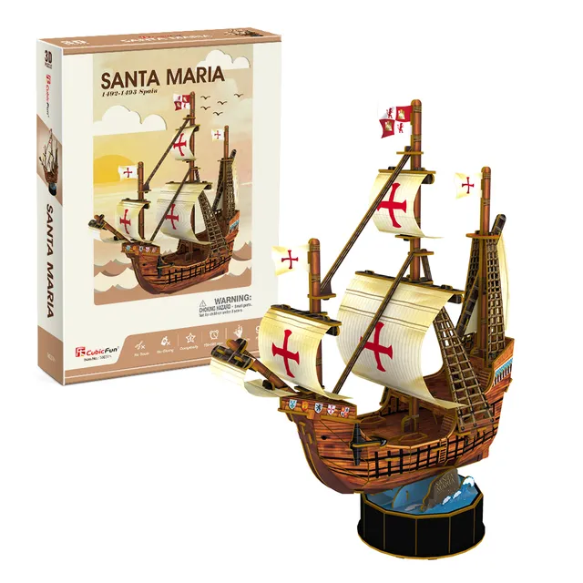 cubicfun-ships-t4031h-santa-maria-puzzle-3d-bateau image 1