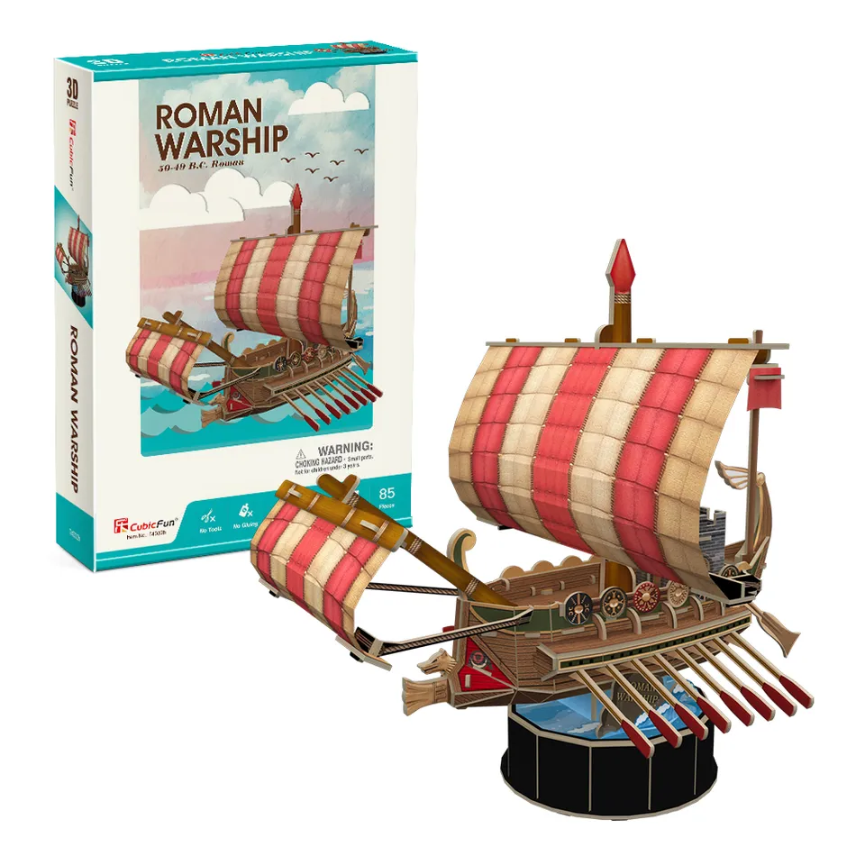 cubicfun-ships-vessels-t4032h-roman-warship-puzzle-3d-sans-colle image 1
