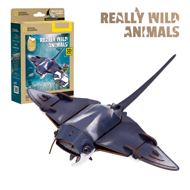cubicfun-really-wild-animals-ds1178h-manta-rays-puzzle-3d image 1