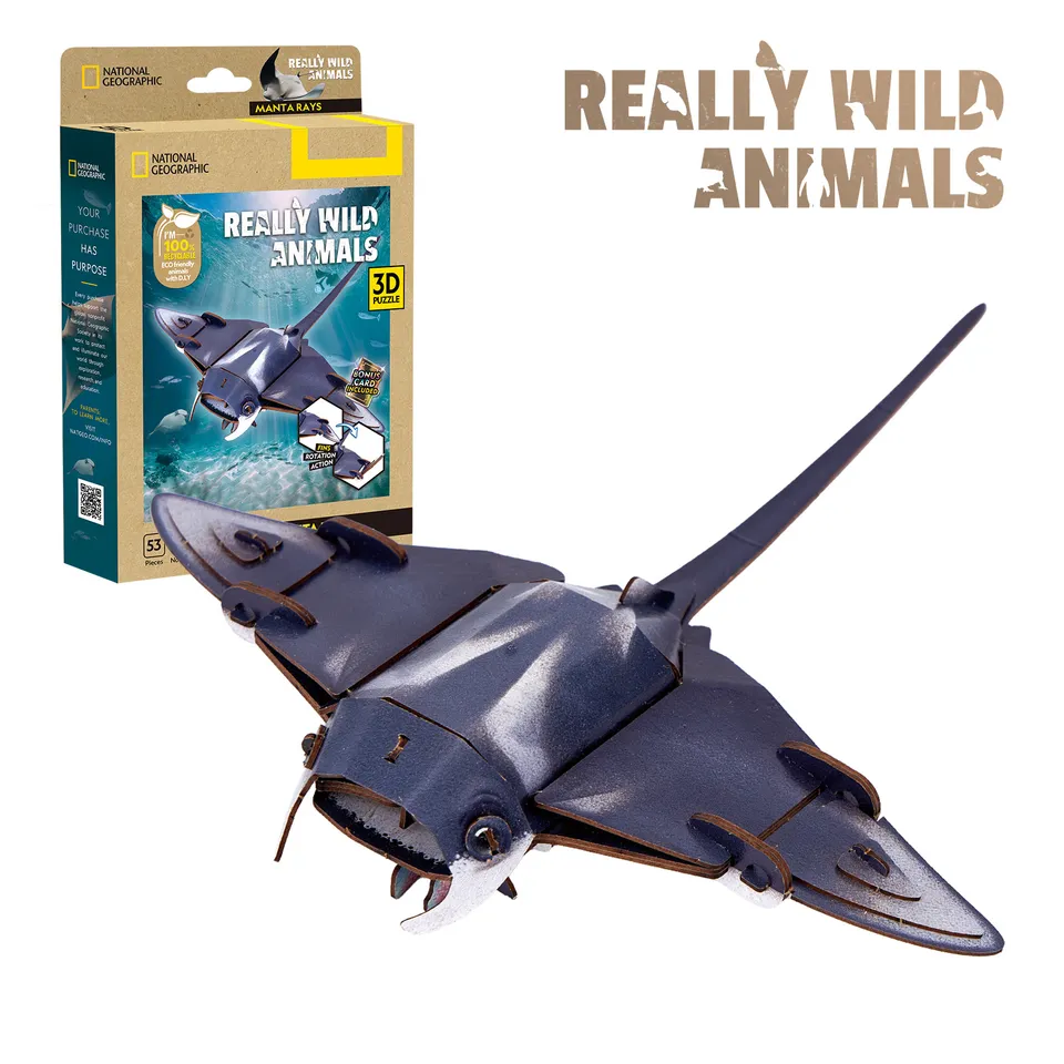 cubicfun-really-wild-animals-ds1178h-manta-rays-puzzle-3d image 1