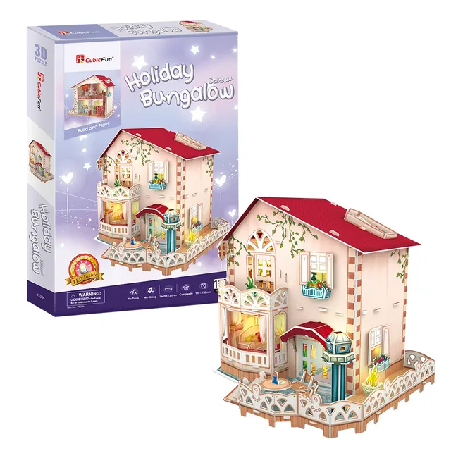 cubicfun-dollhouse-p634h-holiday-bungalow-puzzle-3d-maison image 1