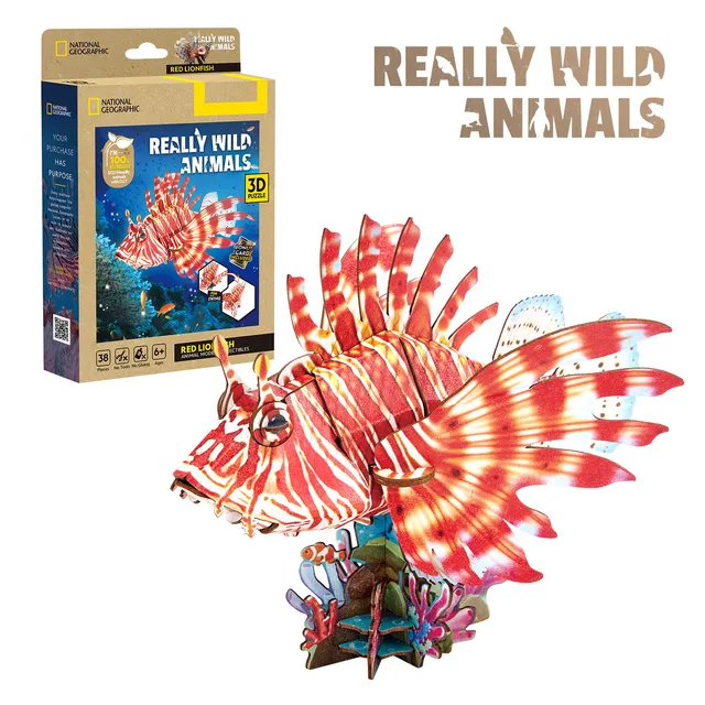 cubicfun-really-wild-ds1208h-rascasse-volante-puzzle-3d-marin image 1