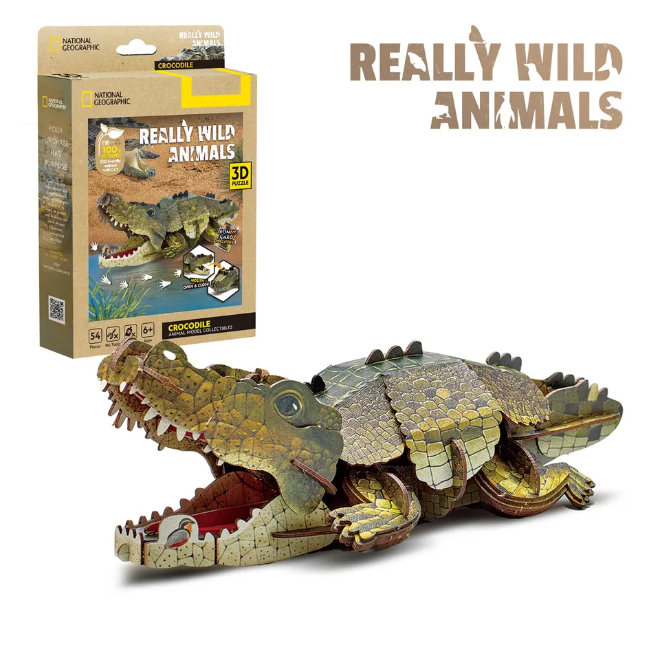 cubicfun-really-wild-animals-ds1182h-crocodile-puzzle-3d image 1
