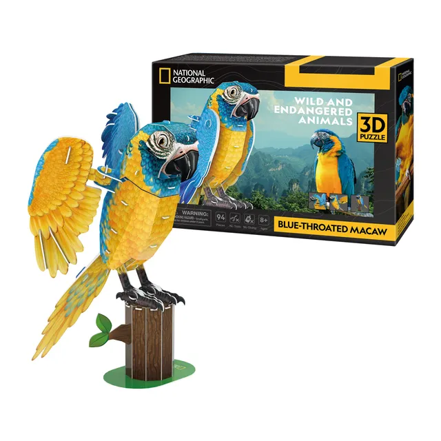 cubicfun-wild-ds1097h-ara-puzzle-3d-perroquet-bleu image 1