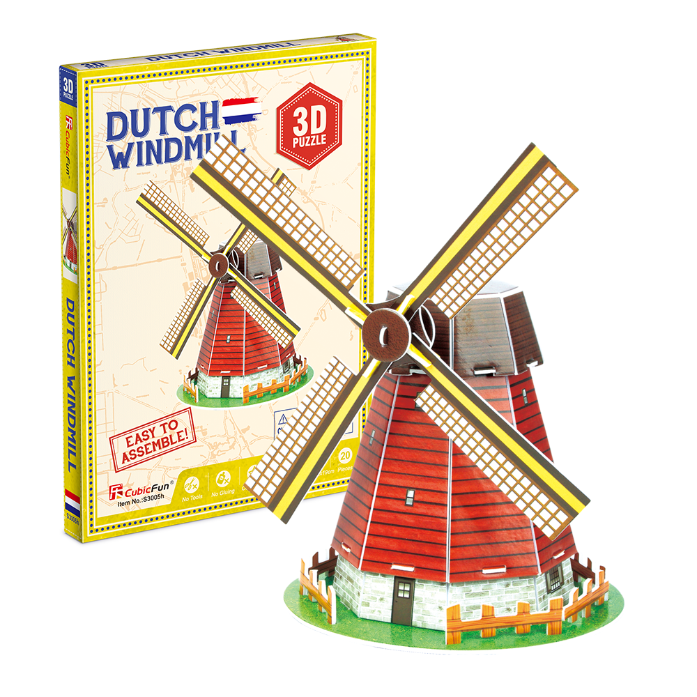 cubicfun-entry-s3005h-dutch-windmill-puzzle-3d-moulin image 1