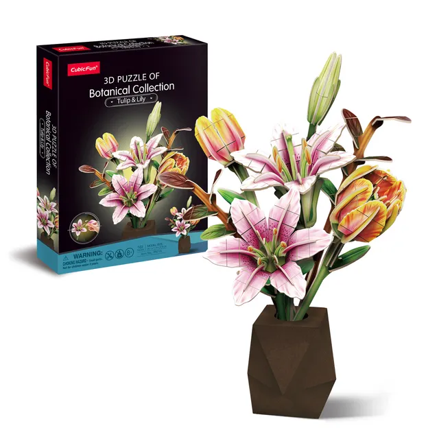 cubicfun-botanical-collection-p871h-puzzle-3d-tulipe-lys image 1