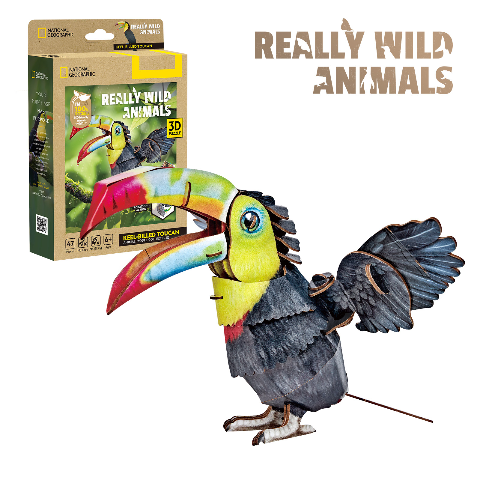 cubicfun-really-wild-animals-ds1187h-toucan-puzzle-3d-sans-colle image 1