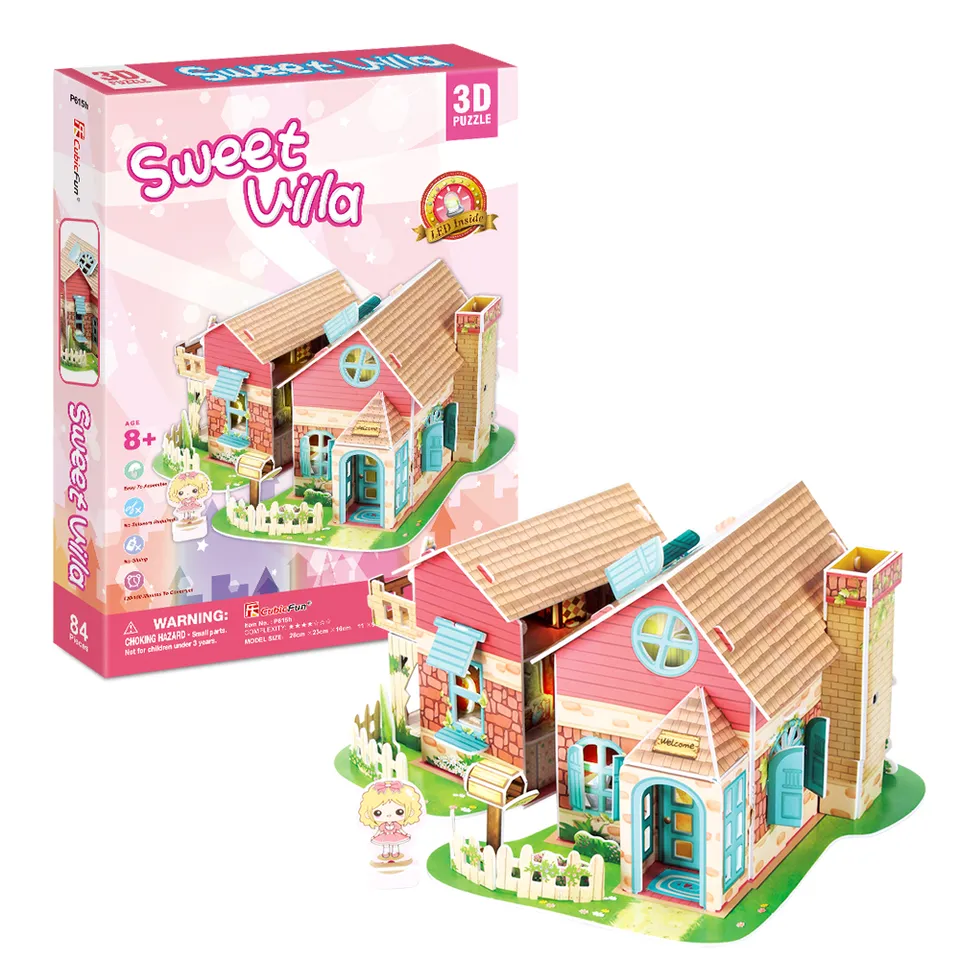 cubicfun-dollhouse-p615h-sweet-villa-puzzle-3d-maison image 1