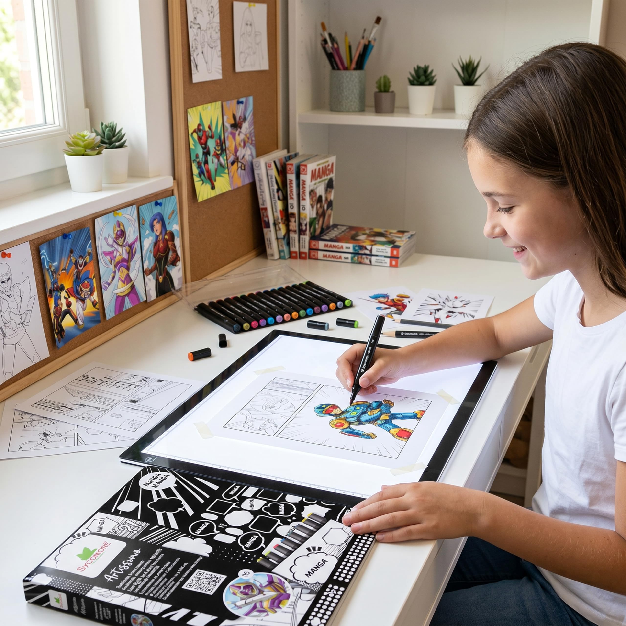au-sycomore-artissimo-tablette-lumineuse-manga-xxl-kit-dessin-10-ans image 8