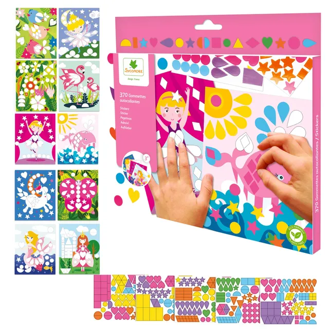 au-sycomore-artissimo-kit-gommettes-fille-10-tableaux-d-s-3-ans image 1