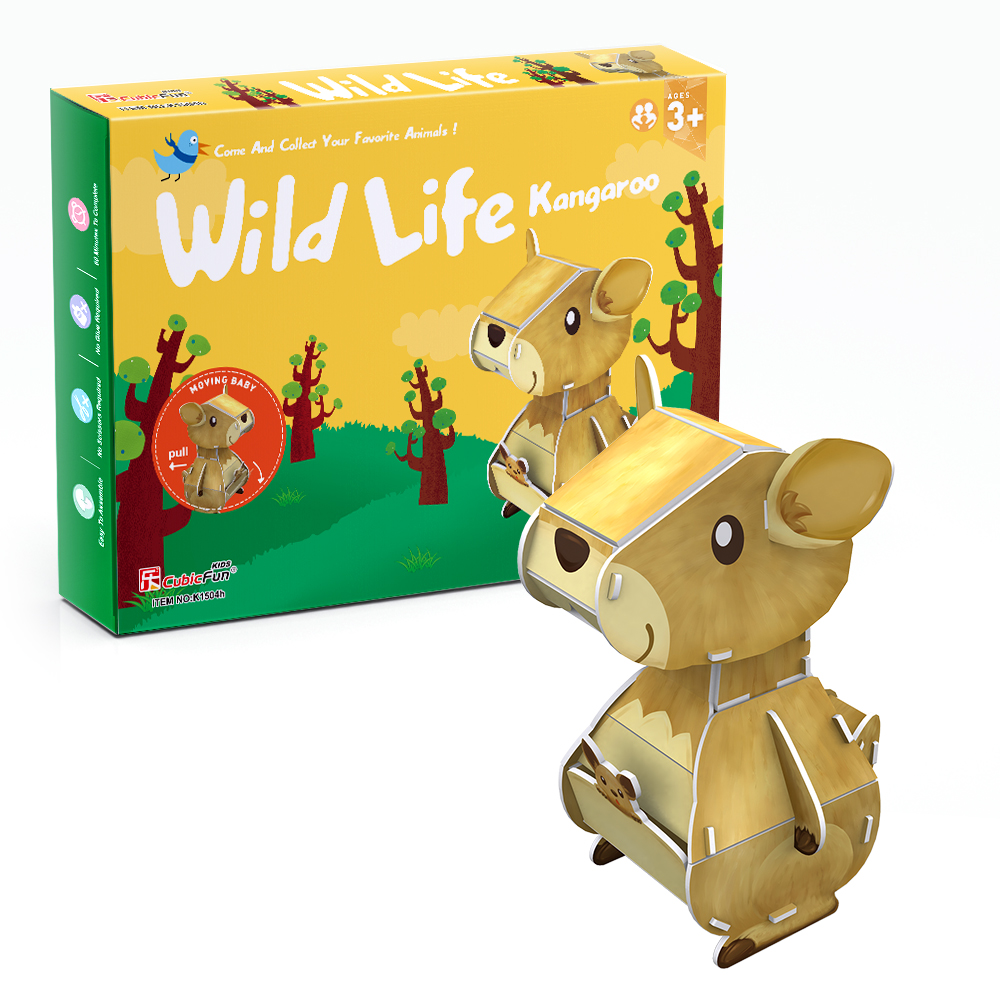 cubicfun-wild-life-k1504h-kangaroo-puzzle-3d-kangourou image 1
