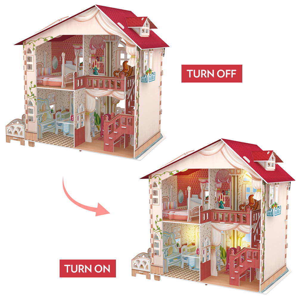 cubicfun-dollhouse-p634h-holiday-bungalow-puzzle-3d-maison image 3