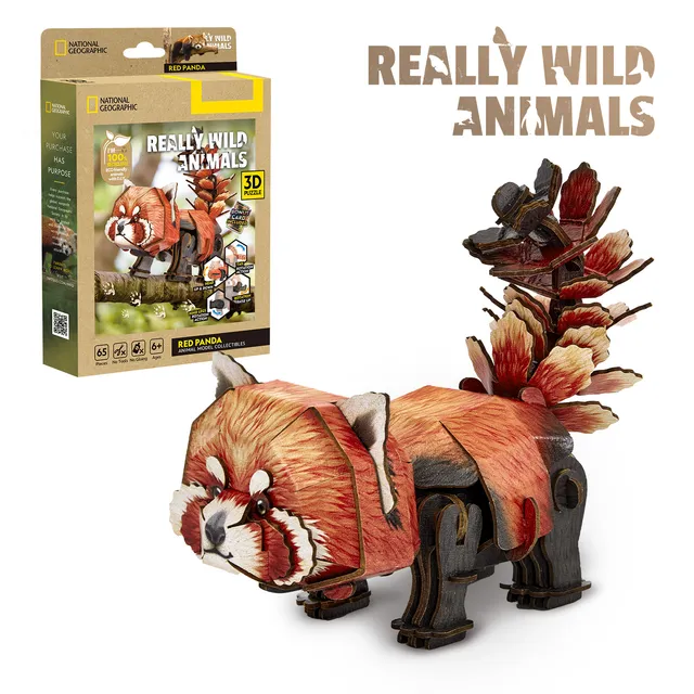 cubicfun-really-wild-animals-ds1200h-panda-roux-puzzle-3d-sans-colle image 1