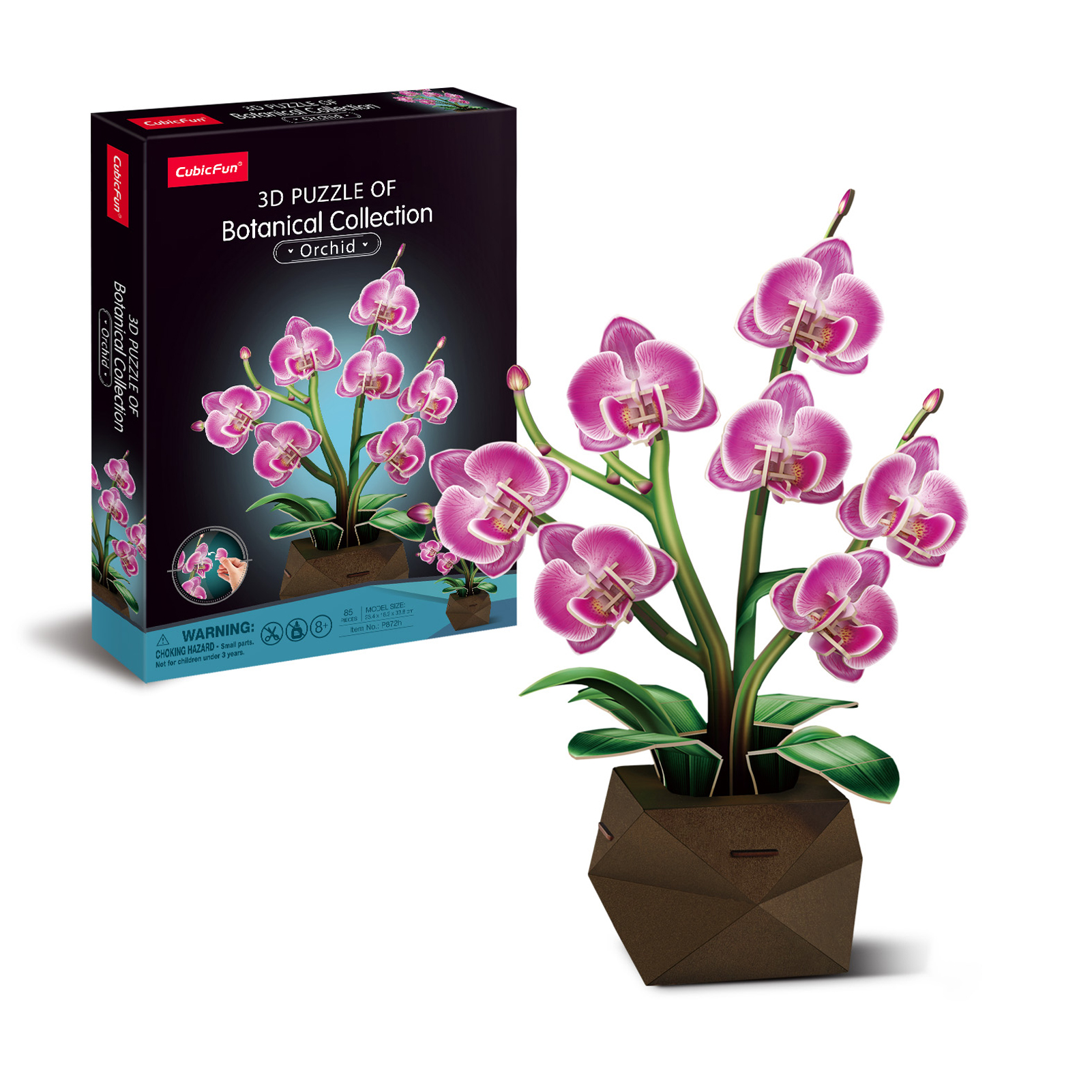 cubicfun-botanical-p872h-orchid-e-puzzle-3d-fleur image 1