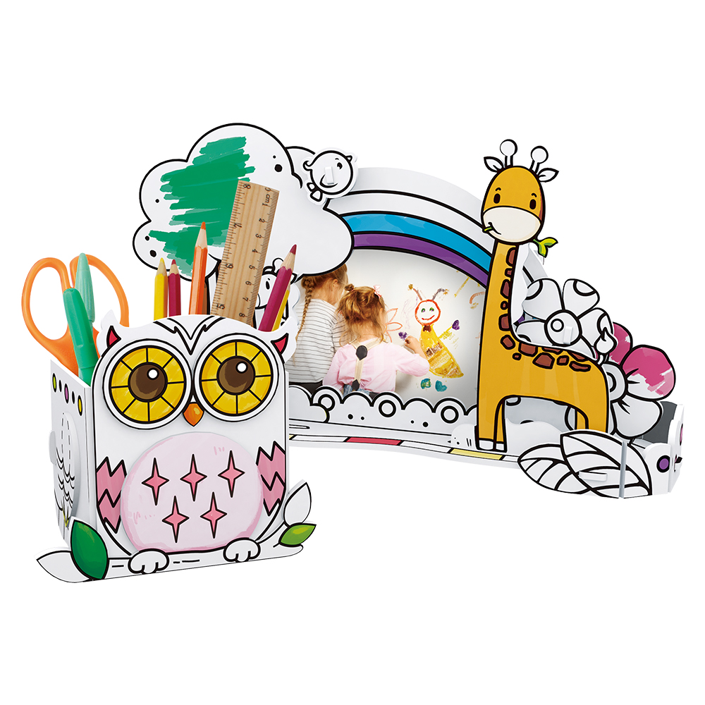 cubicfun-coloring-p695h-hibou-girafe-puzzle-3d-colorier image 2